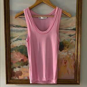 Zara Pink Fitted Tank Top